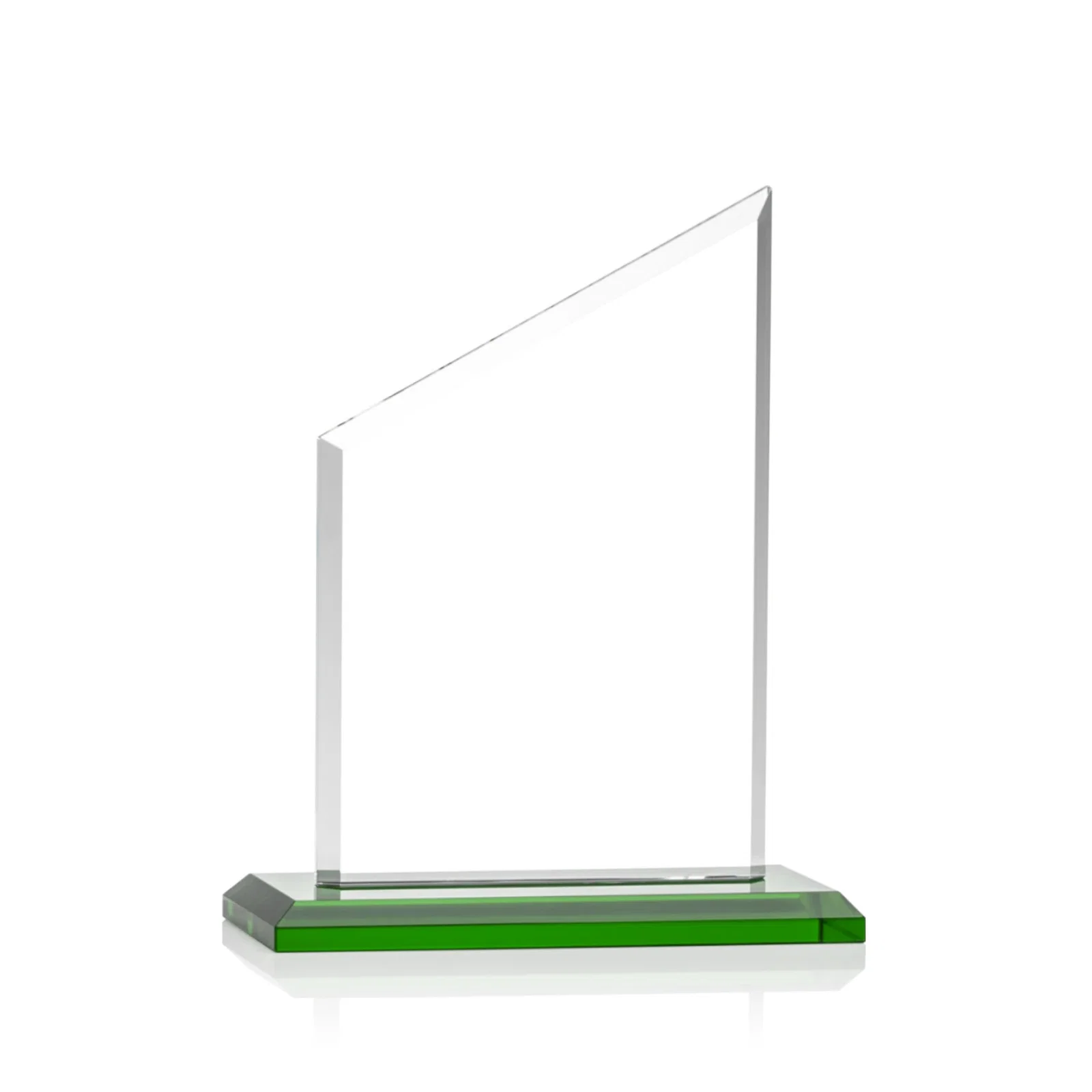 Custom engraved Starfire Crystal Slant-Top Award on a Matching Beveled Base for donor appreciation