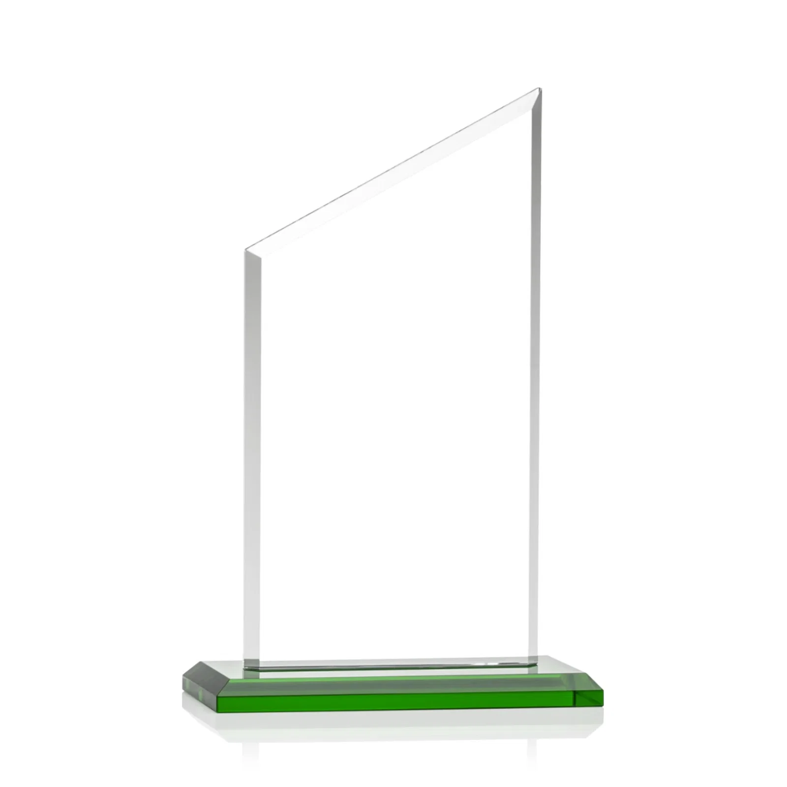 Custom engraved Starfire Crystal Slant-Top Award on a Matching Beveled Base for graduation ceremonies