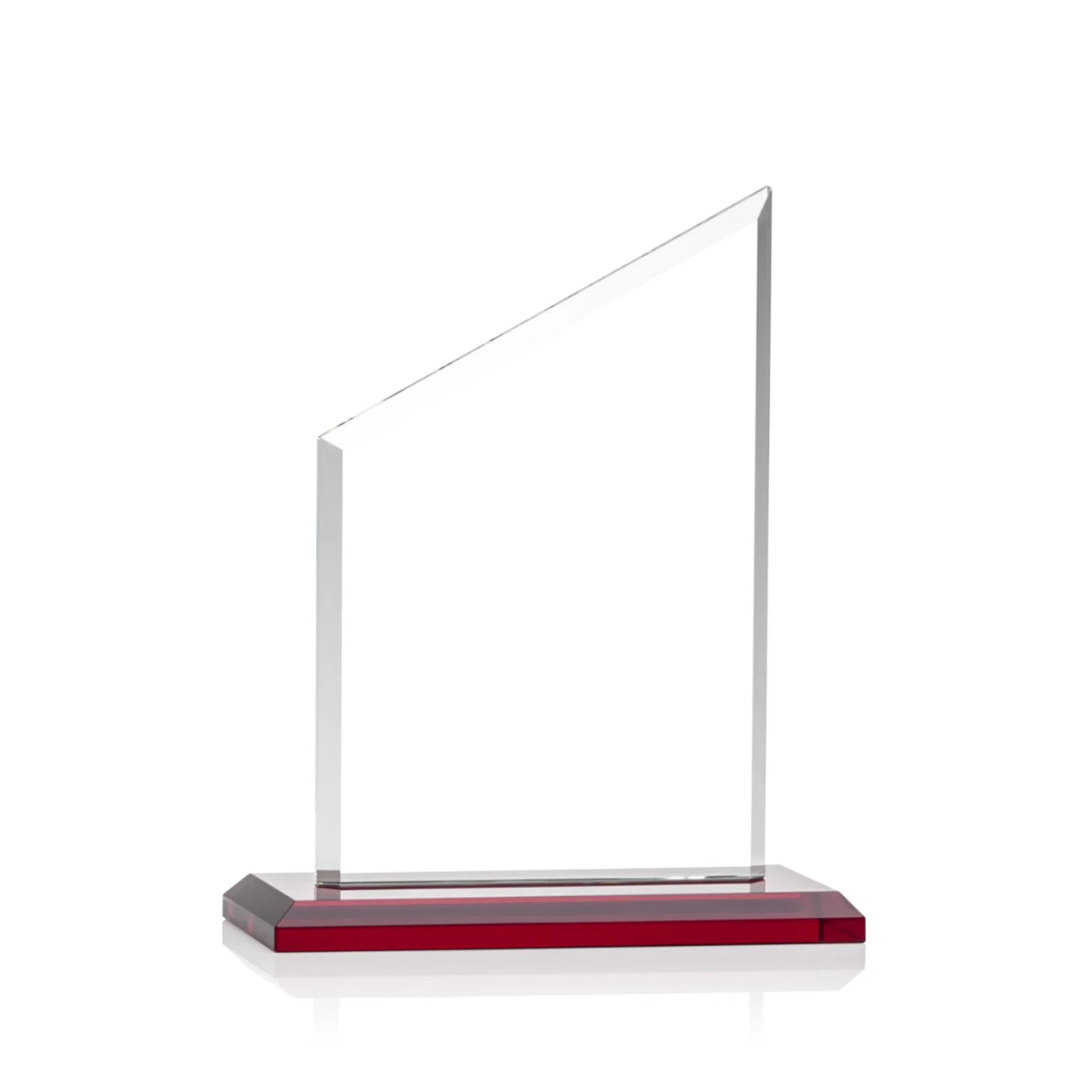 Custom engraved Starfire Crystal Slant-Top Award on a Matching Beveled Base for volunteer appreciation