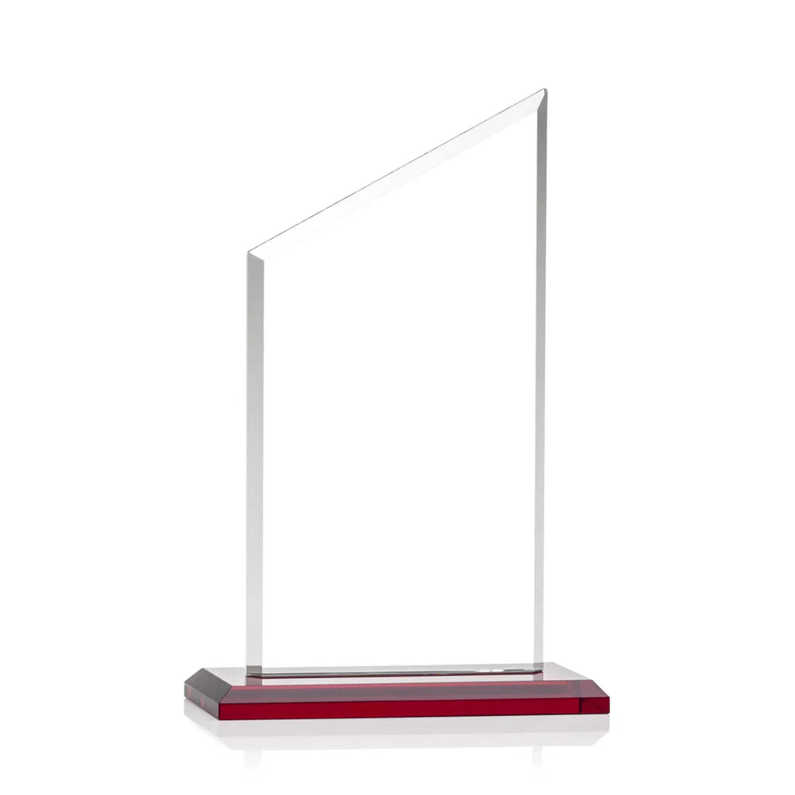 Custom engraved Starfire Crystal Slant-Top Award on a Matching Beveled Base for dealer and partner awards