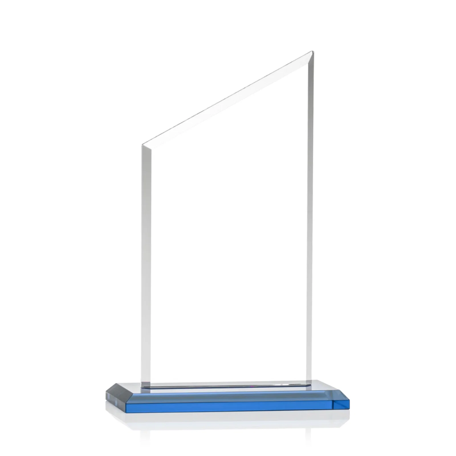 Custom Starfire Crystal Slant-Top Award on a Matching Beveled Base, with your logo for corporate award ceremonies