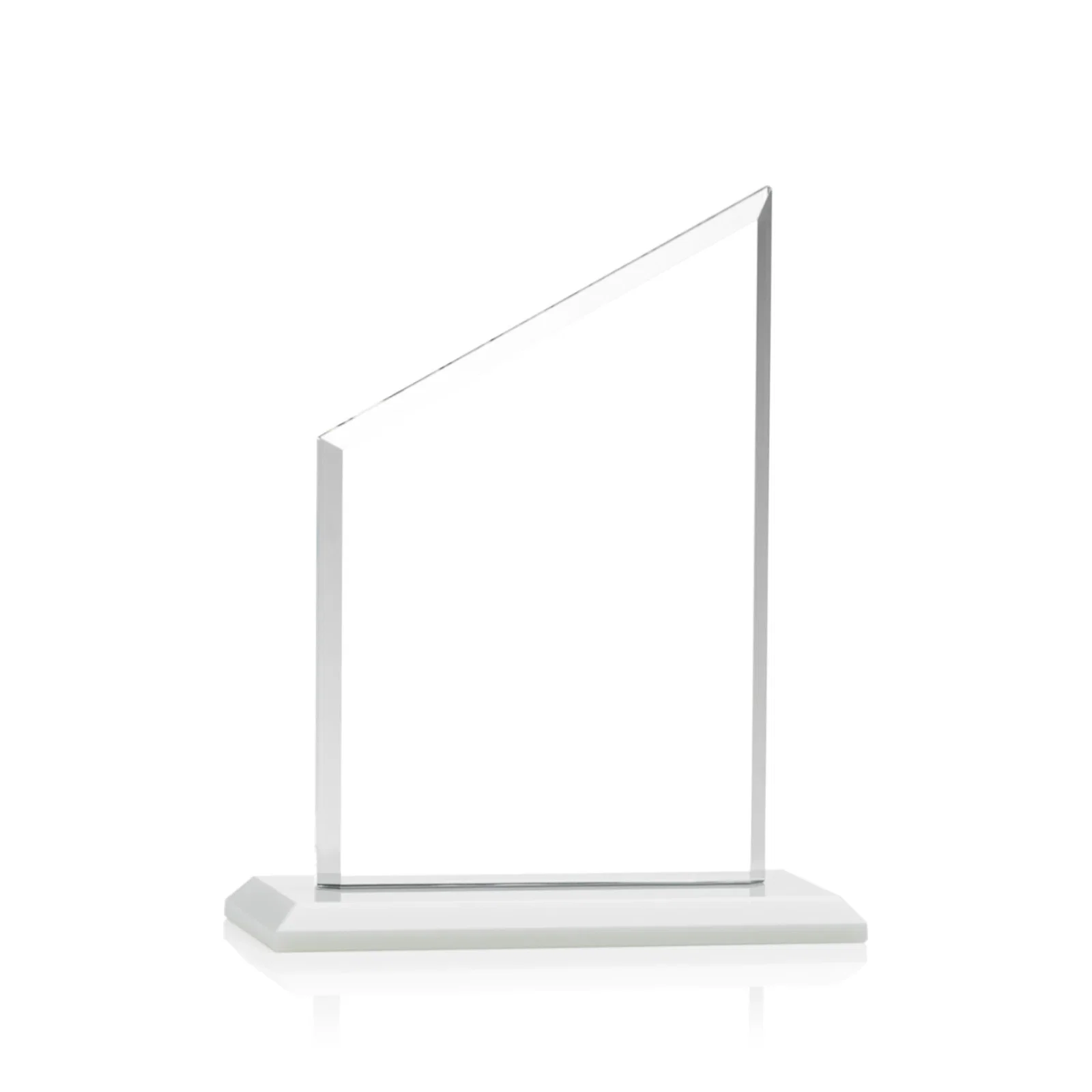 Custom Starfire Crystal Slant-Top Award on a Matching Beveled Base, with your logo for sales achievement awards