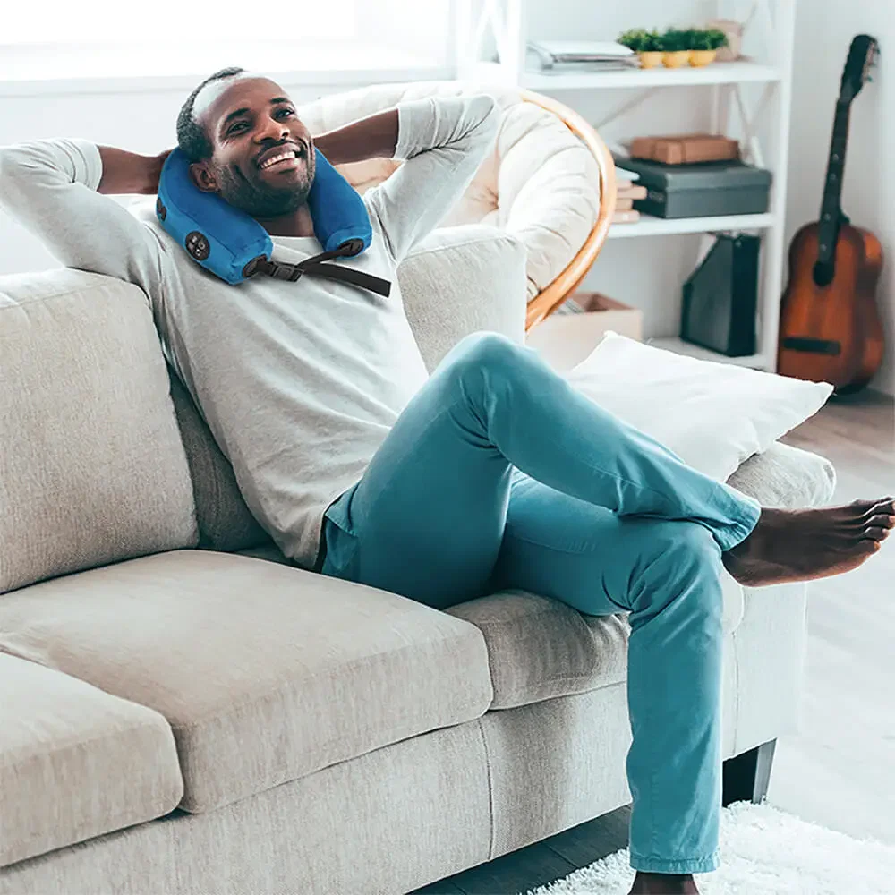 Conair Neck Pillow Cordless Shiatsu Massager being worn