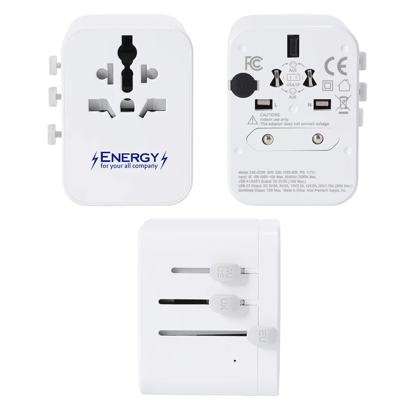 Close-up of the Concierge adapter's four charging ports
