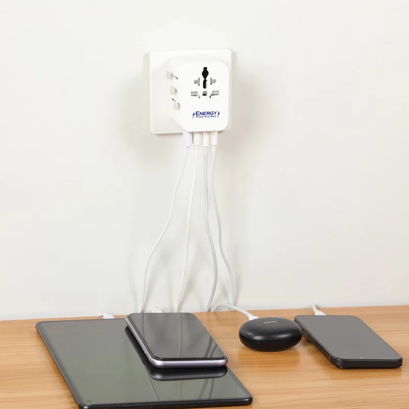 Concierge Travel Adapter packed in a suitcase, travel lifestyle shot