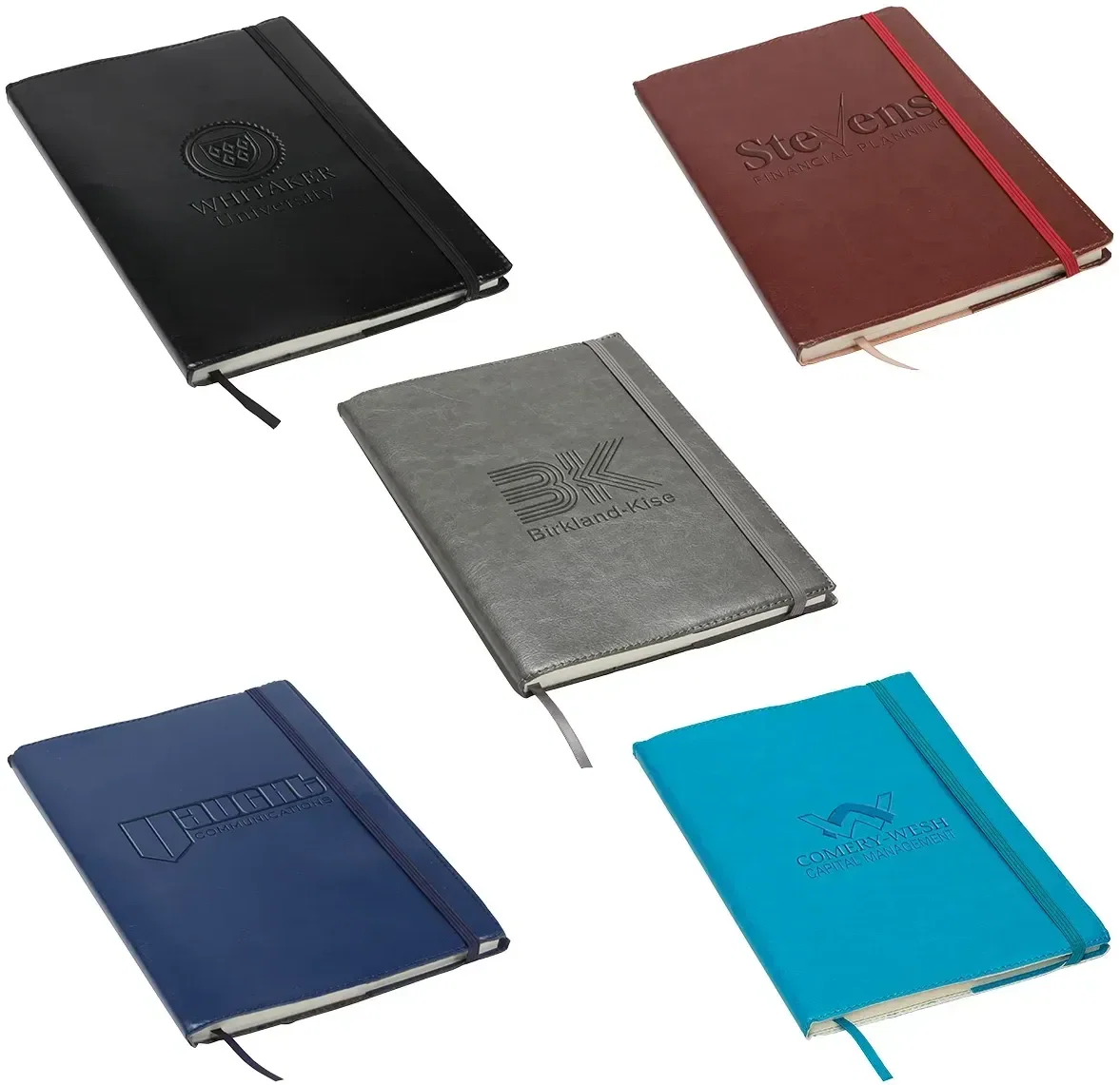 Conclave refillable leatherette journal with custom logo, promotional journal front view