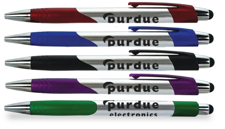 Condado Stylus Pen. Silver plastic stylus pen with rubber grip for touch screen giveaways