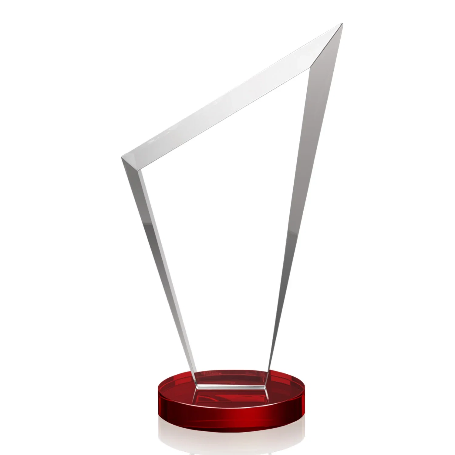 Personalized Starfire Crystal Peak Award on a Round Color-Choice Base, with your logo for employee recognition