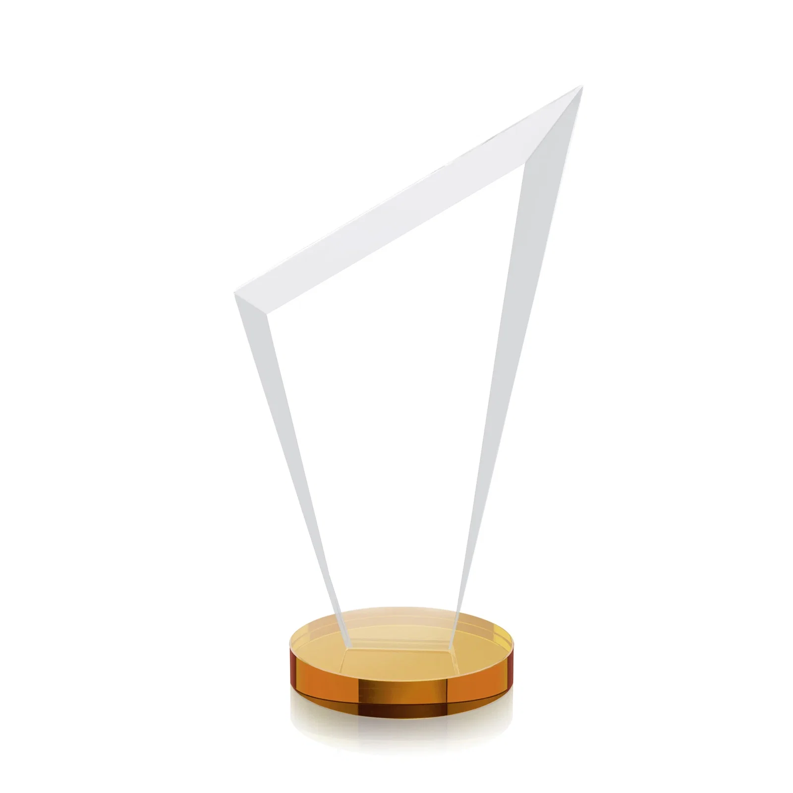 Personalized Starfire Crystal Peak Award on a Round Color-Choice Base, with your logo for corporate award ceremonies