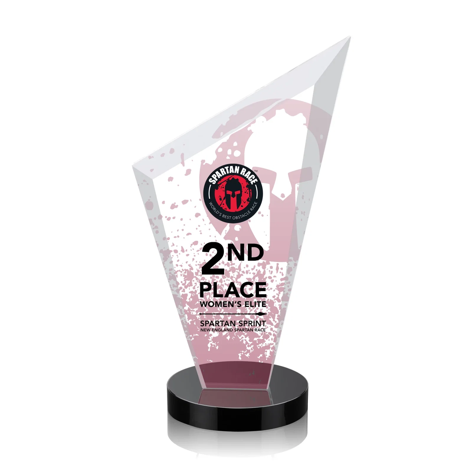 Custom Starfire Crystal Peak Award on a Round Color-Choice Base for dealer and partner awards