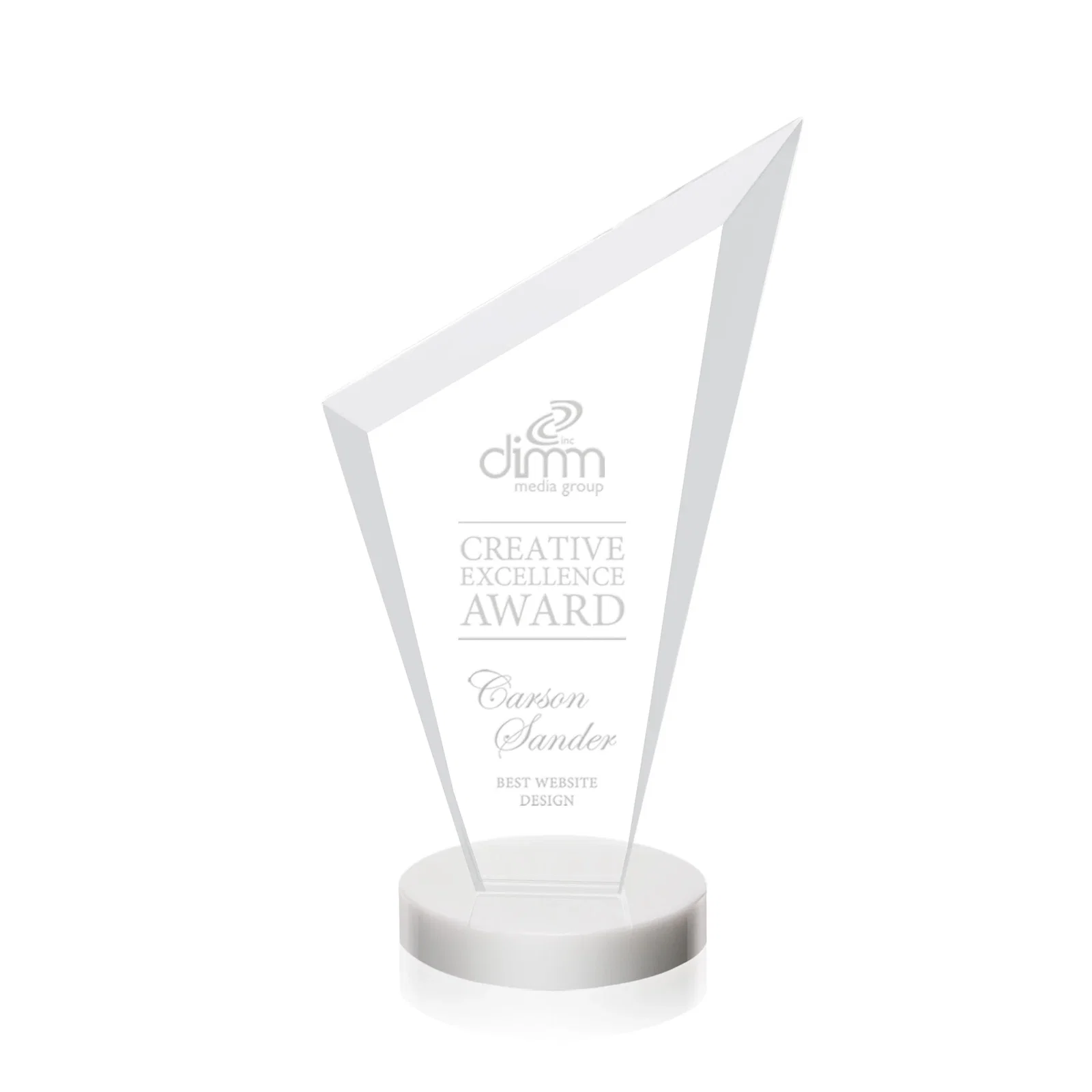 Personalized Starfire Crystal Peak Award on a Round Color-Choice Base for team milestone celebrations