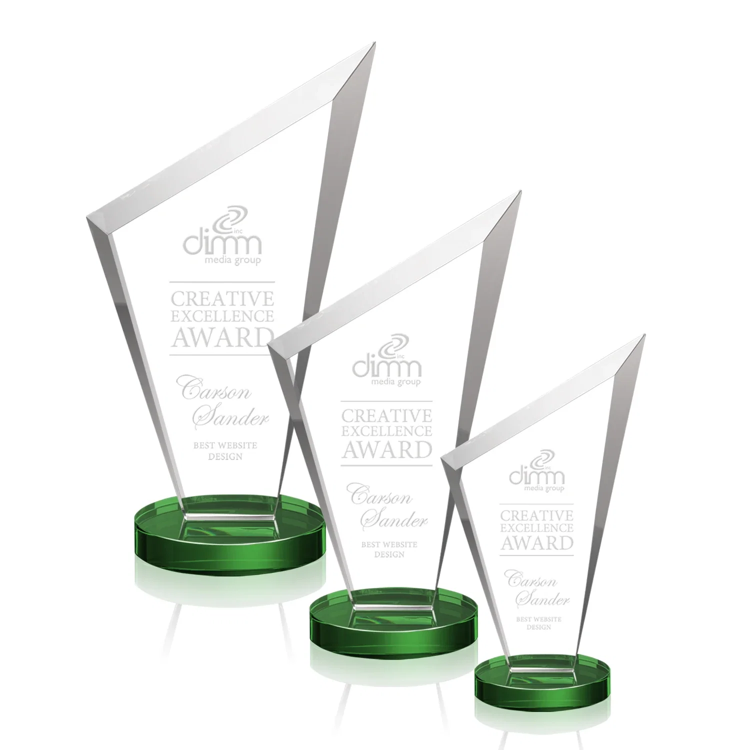 Personalized Starfire Crystal Peak Award on a Round Color-Choice Base for safety achievement programs