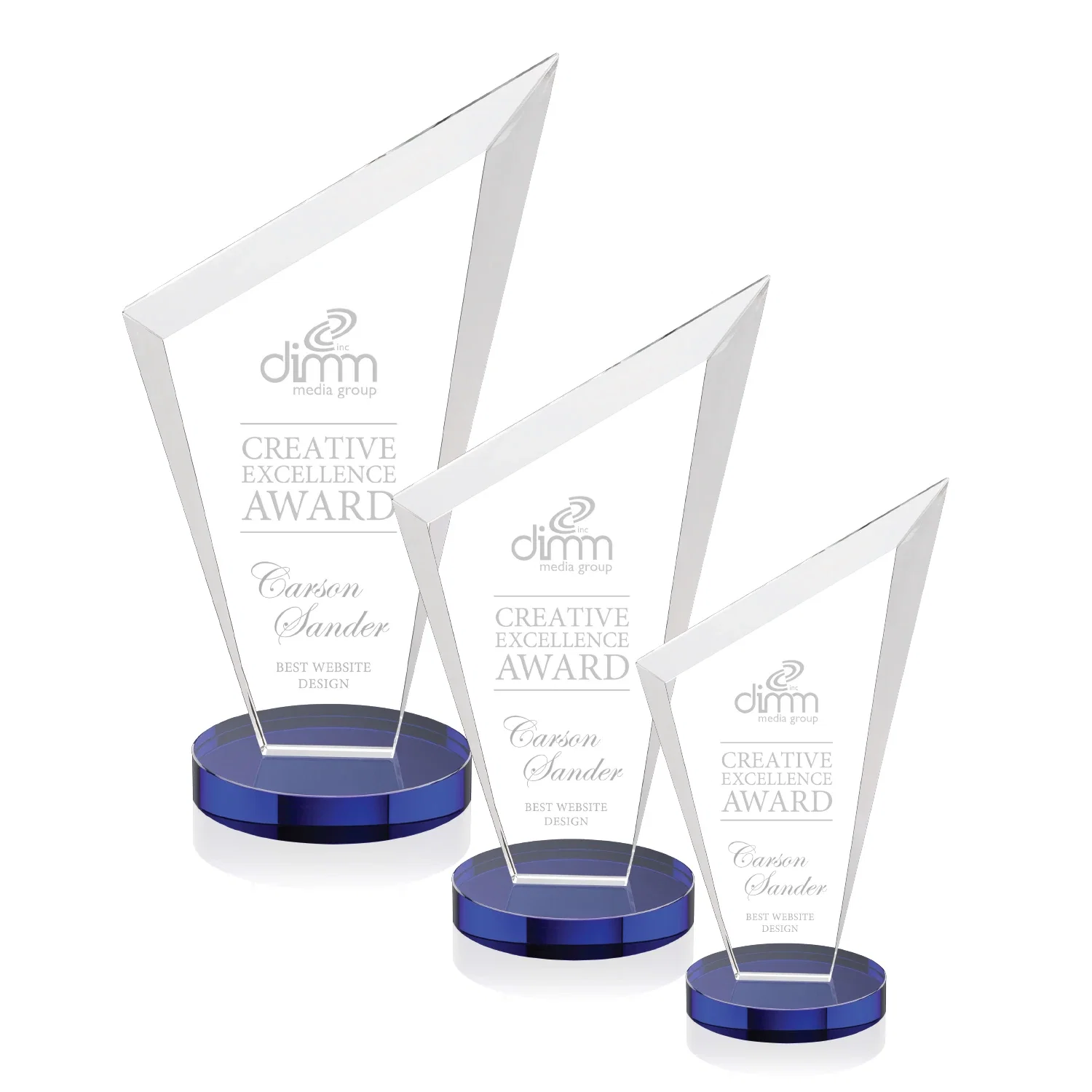 Promotional Starfire Crystal Peak Award on a Round Color-Choice Base for employee recognition