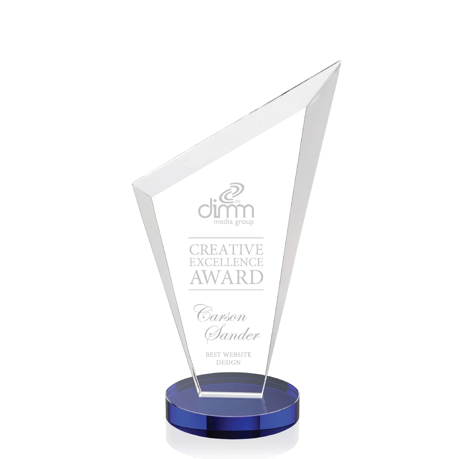 Promotional Starfire Crystal Peak Award on a Round Color-Choice Base for corporate award ceremonies