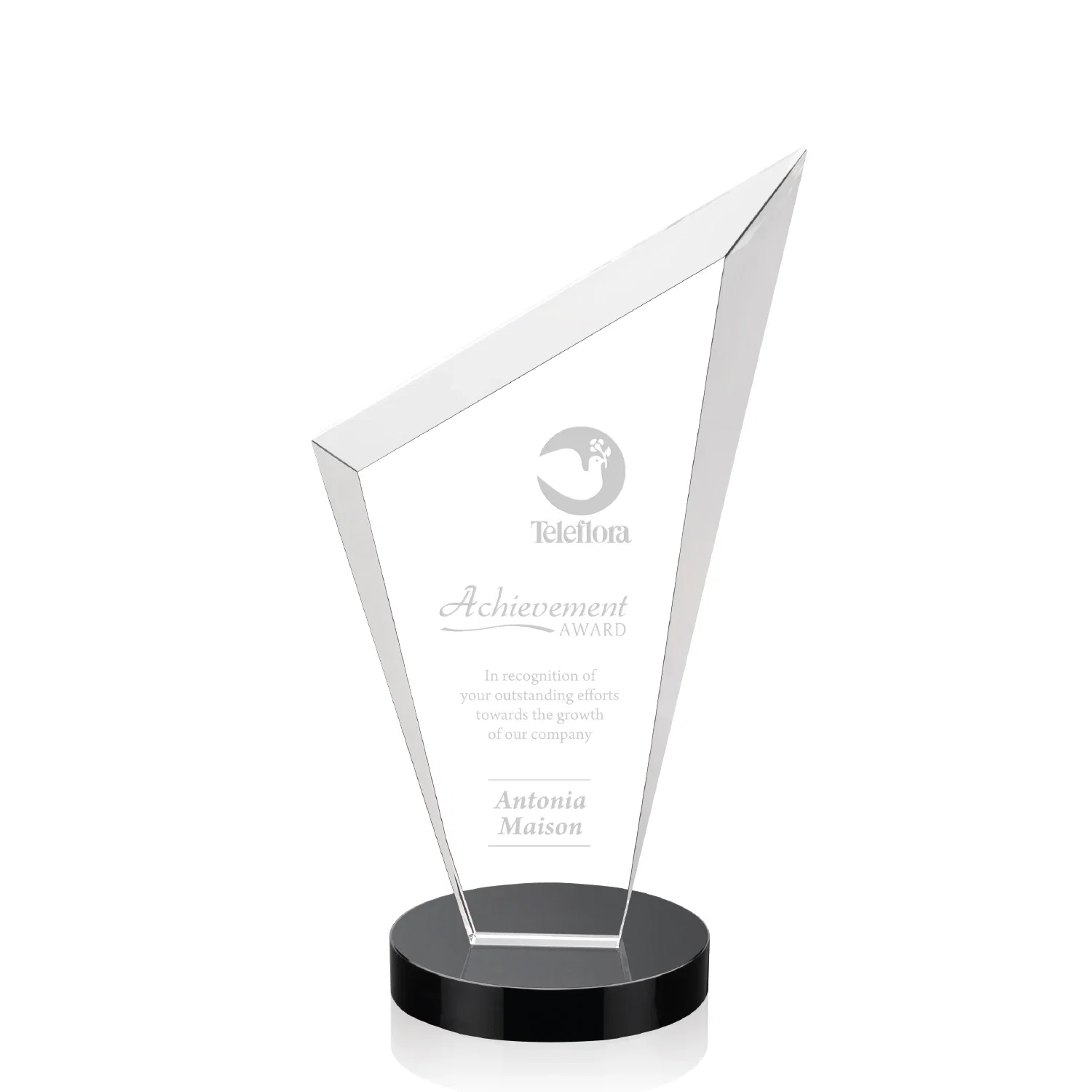 Promotional Starfire Crystal Peak Award on a Round Color-Choice Base for team milestone celebrations