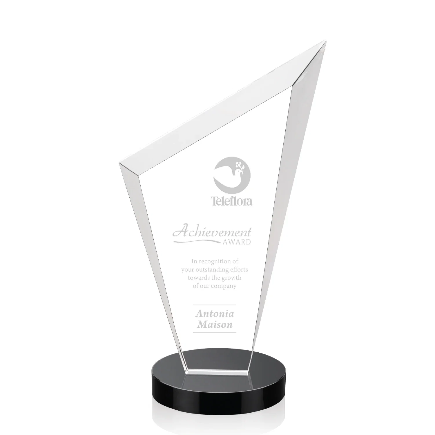 Promotional Starfire Crystal Peak Award on a Round Color-Choice Base for donor appreciation
