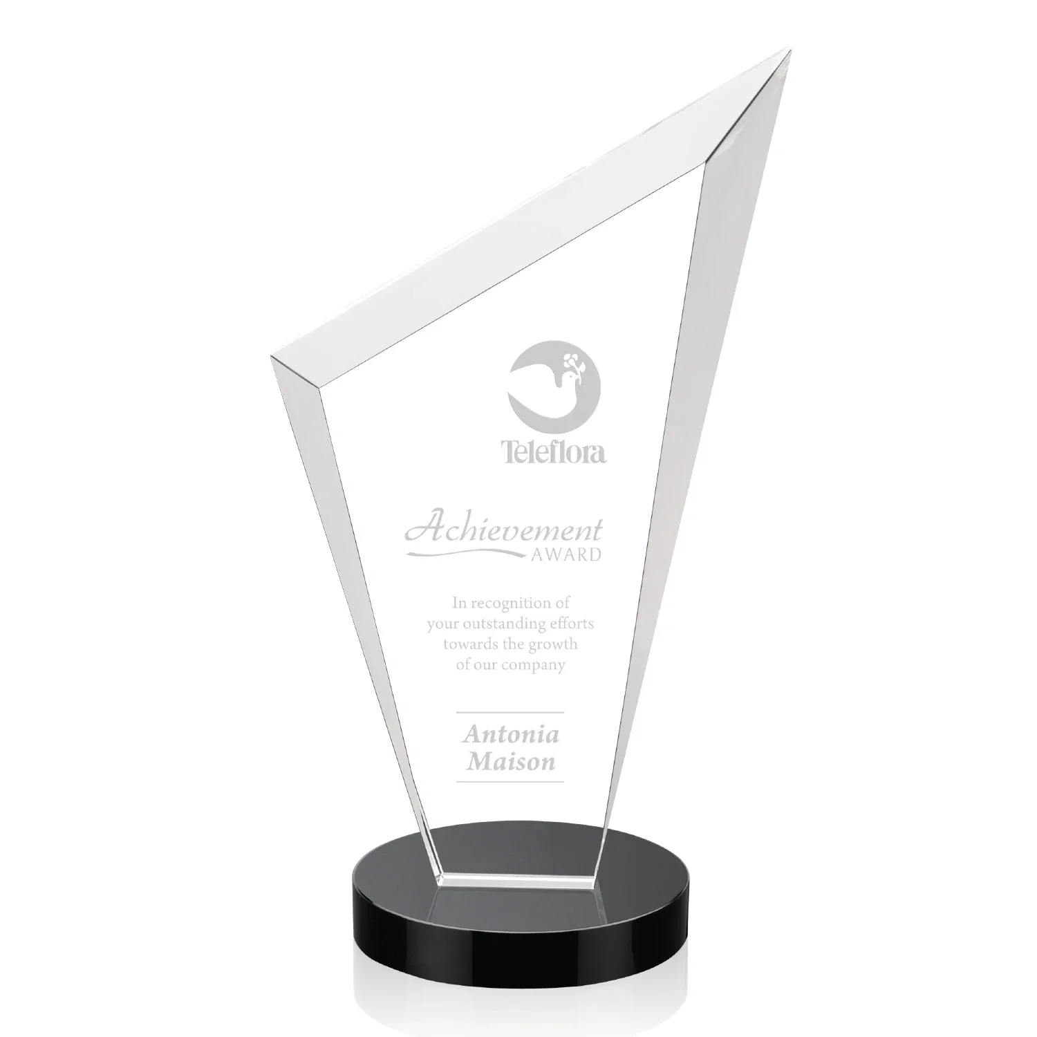 Promotional Starfire Crystal Peak Award on a Round Color-Choice Base for graduation ceremonies