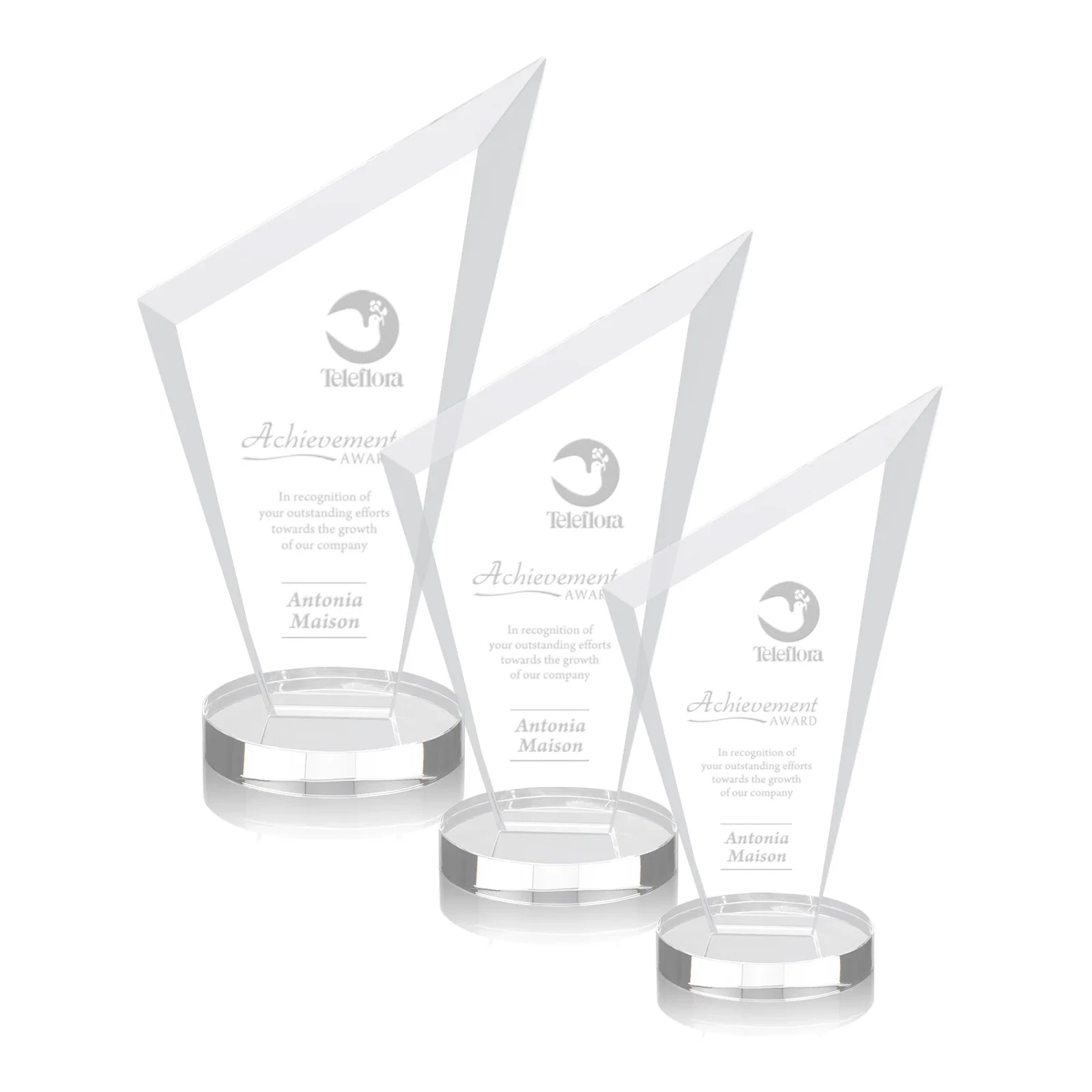 Promotional Starfire Crystal Peak Award on a Round Color-Choice Base for safety achievement programs