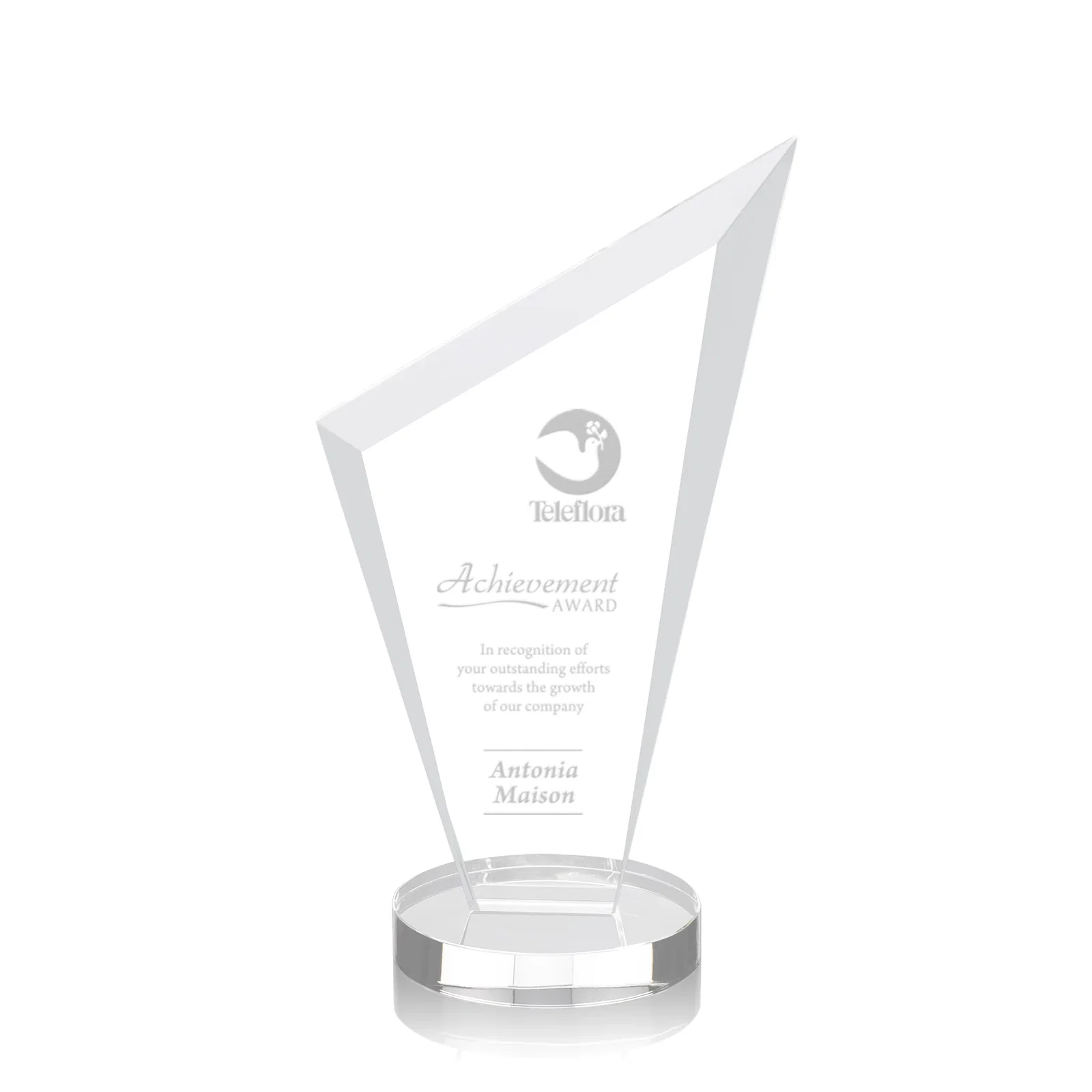 Promotional Starfire Crystal Peak Award on a Round Color-Choice Base for volunteer appreciation