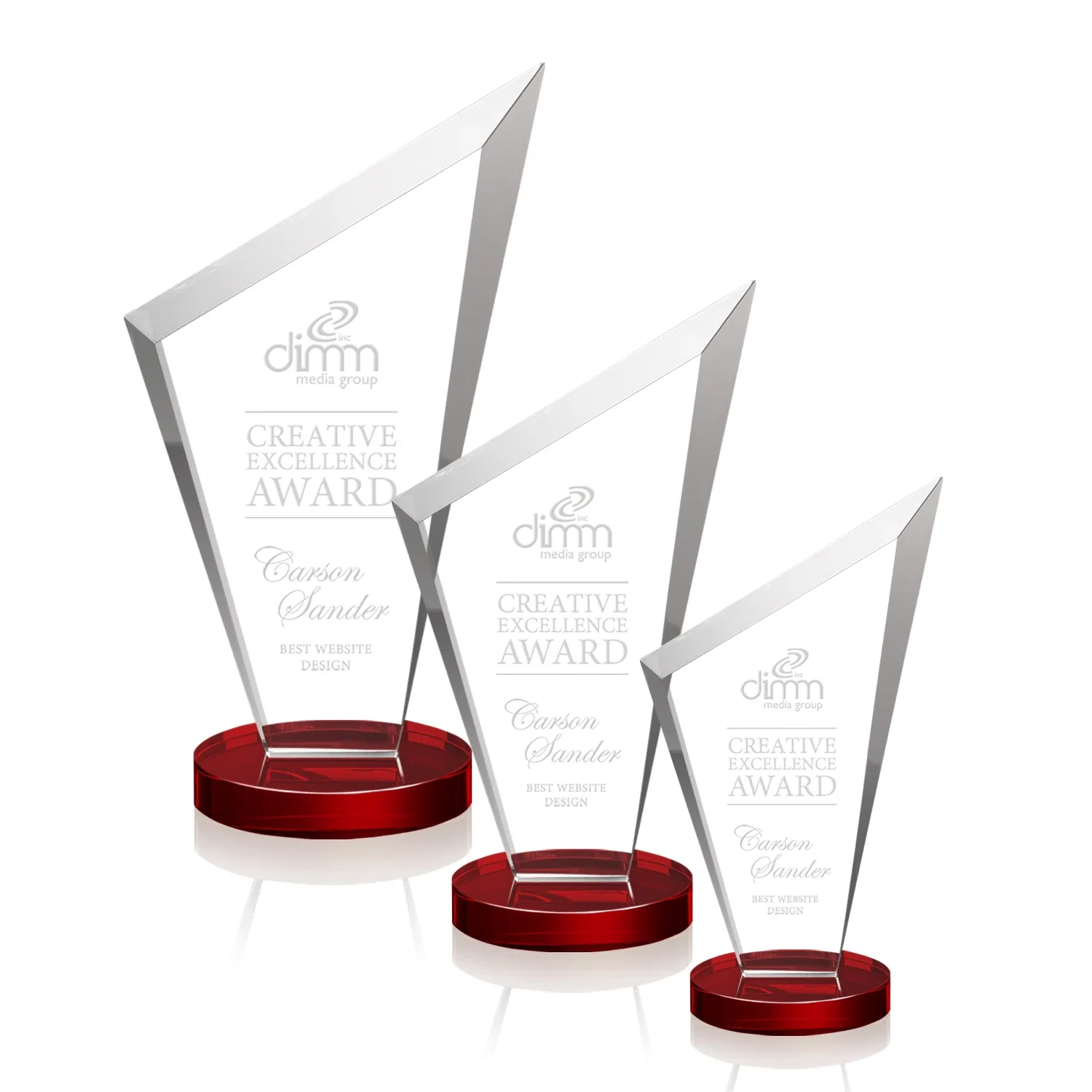 Branded Starfire Crystal Peak Award on a Round Color-Choice Base for safety achievement programs