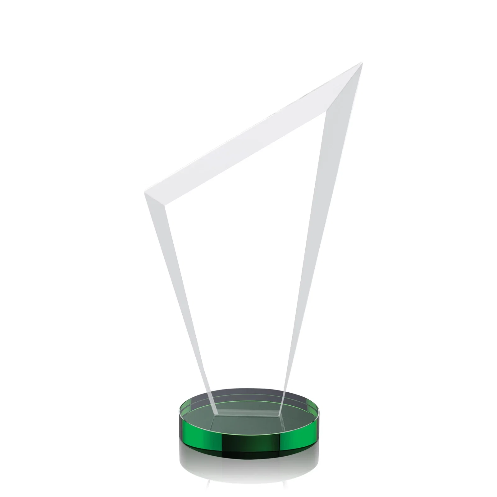 Customized Starfire Crystal Peak Award on a Round Color-Choice Base for retirement presentations