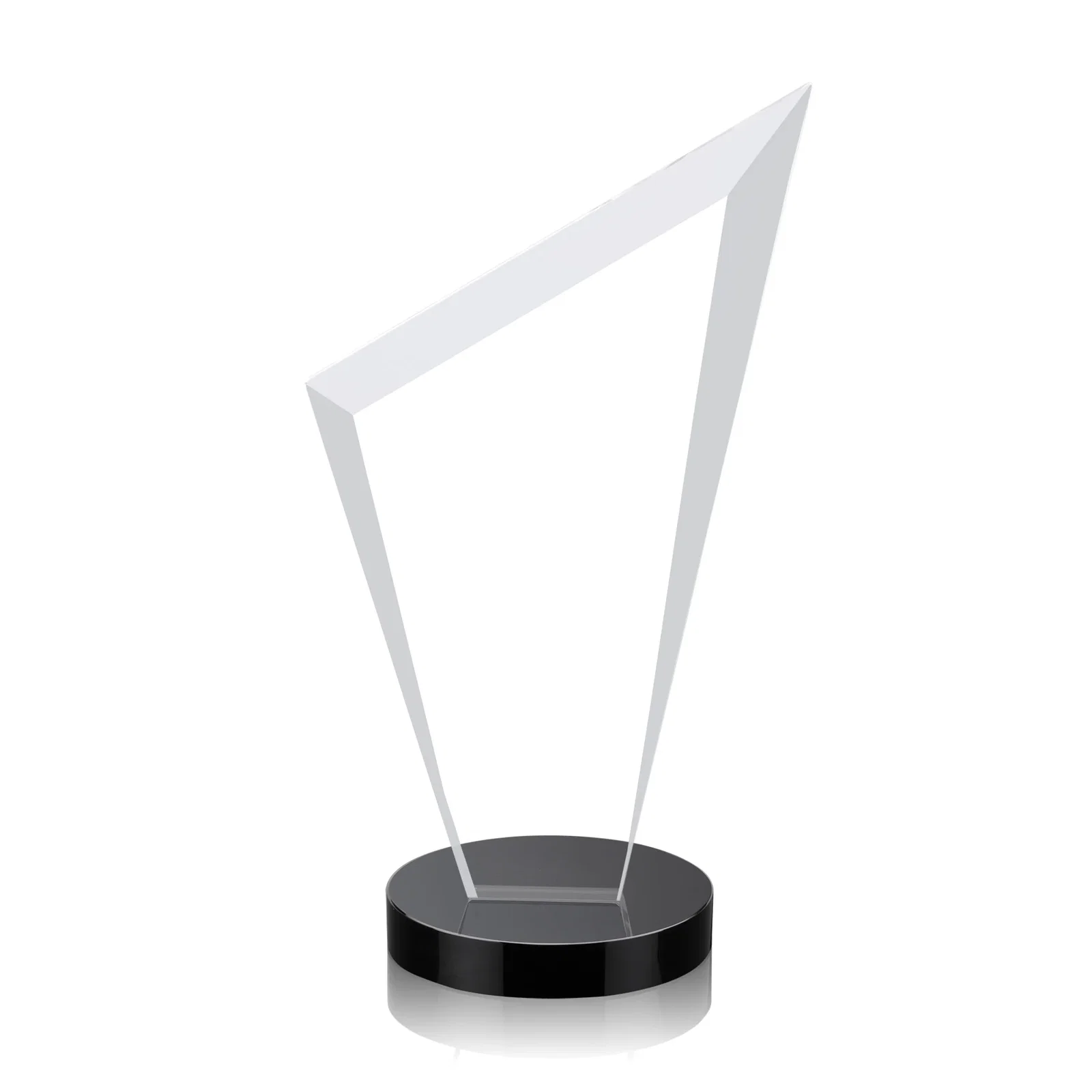 Customized Starfire Crystal Peak Award on a Round Color-Choice Base for company anniversary events