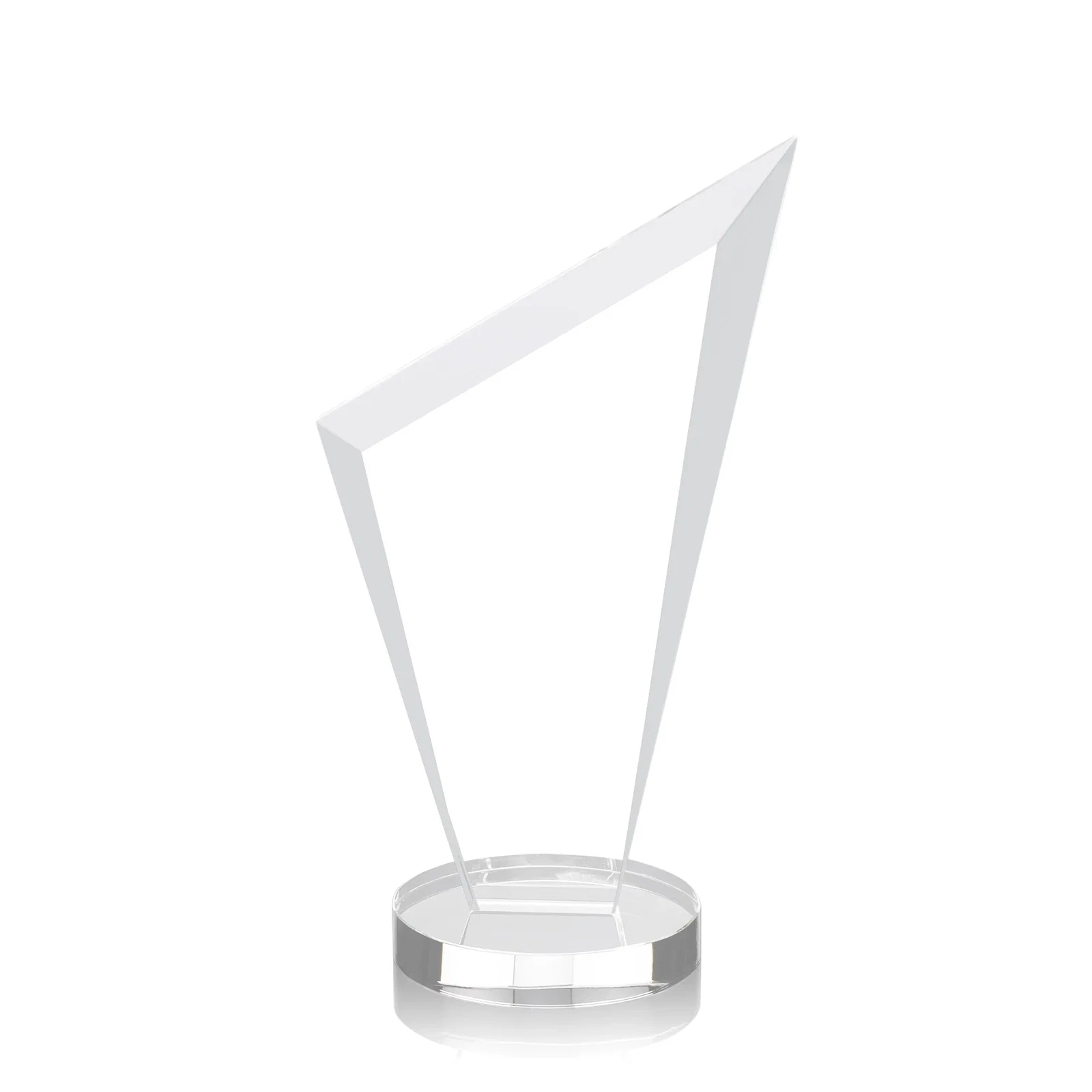 Custom engraved Starfire Crystal Peak Award on a Round Color-Choice Base for corporate award ceremonies