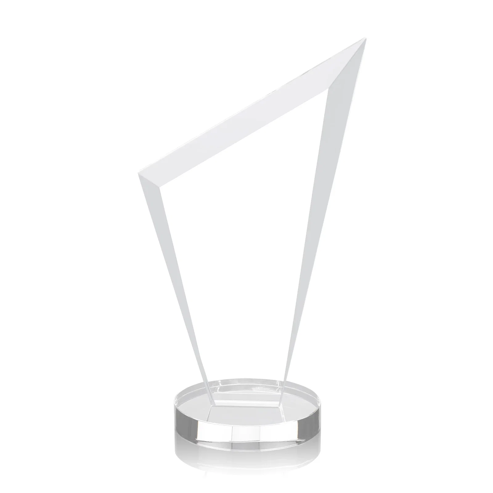 Custom engraved Starfire Crystal Peak Award on a Round Color-Choice Base for service anniversary gifts