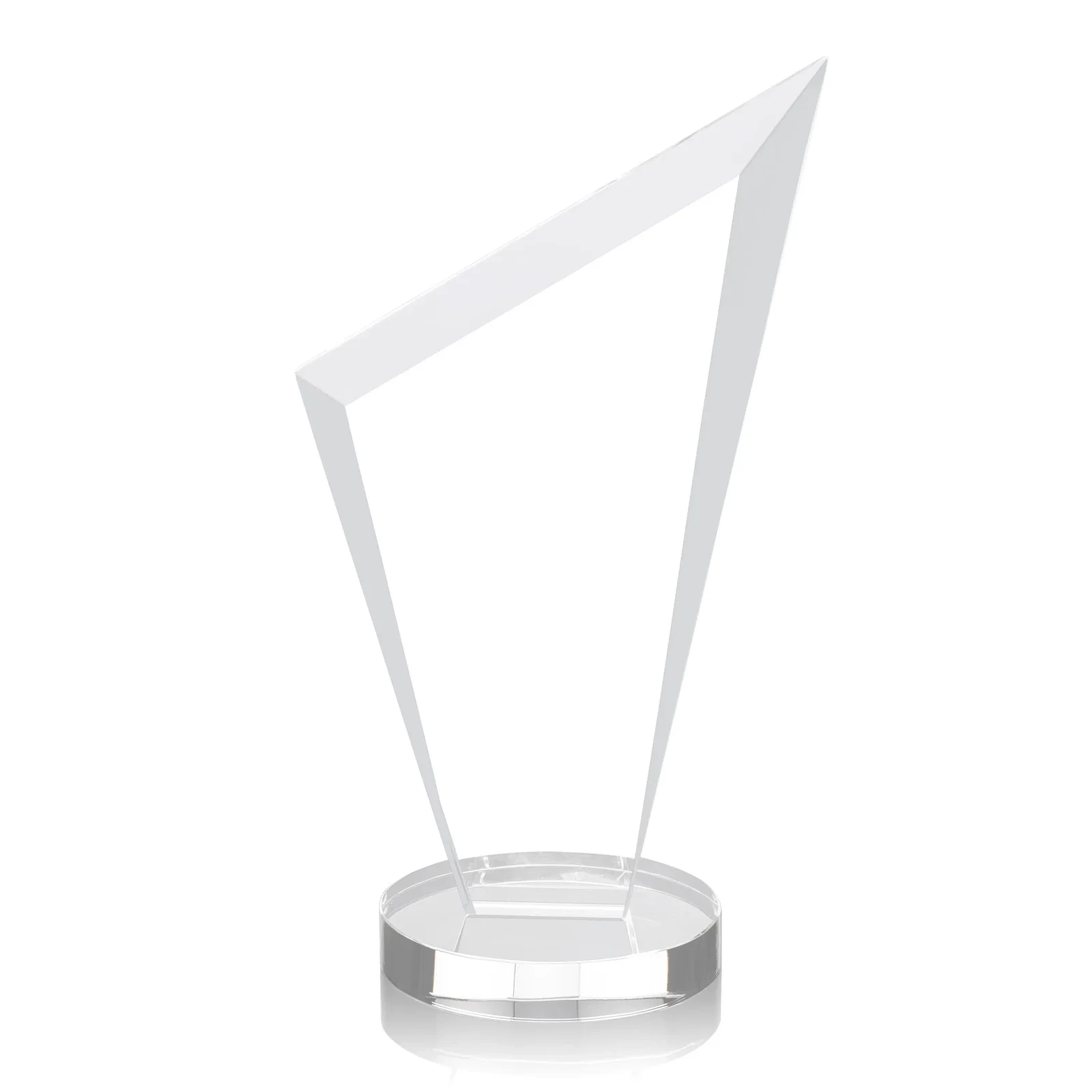 Custom engraved Starfire Crystal Peak Award on a Round Color-Choice Base for sales achievement awards