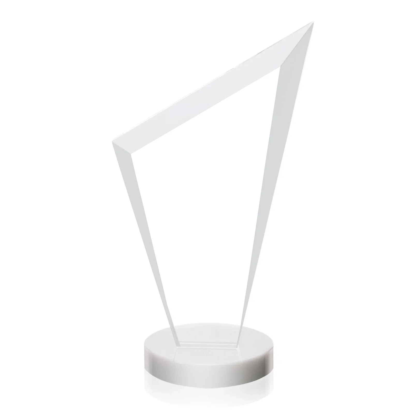 Custom engraved Starfire Crystal Peak Award on a Round Color-Choice Base for donor appreciation