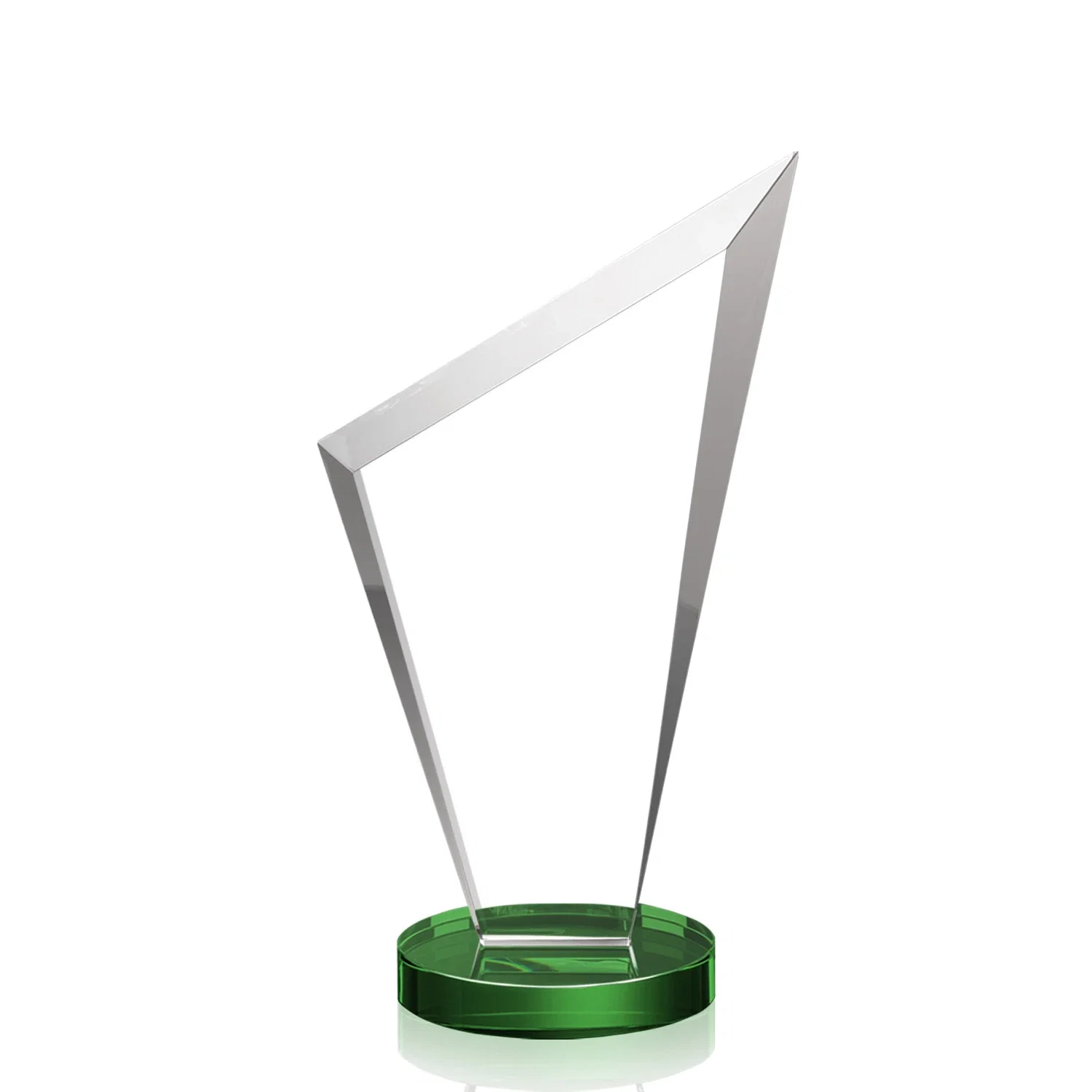 Custom engraved Starfire Crystal Peak Award on a Round Color-Choice Base for graduation ceremonies