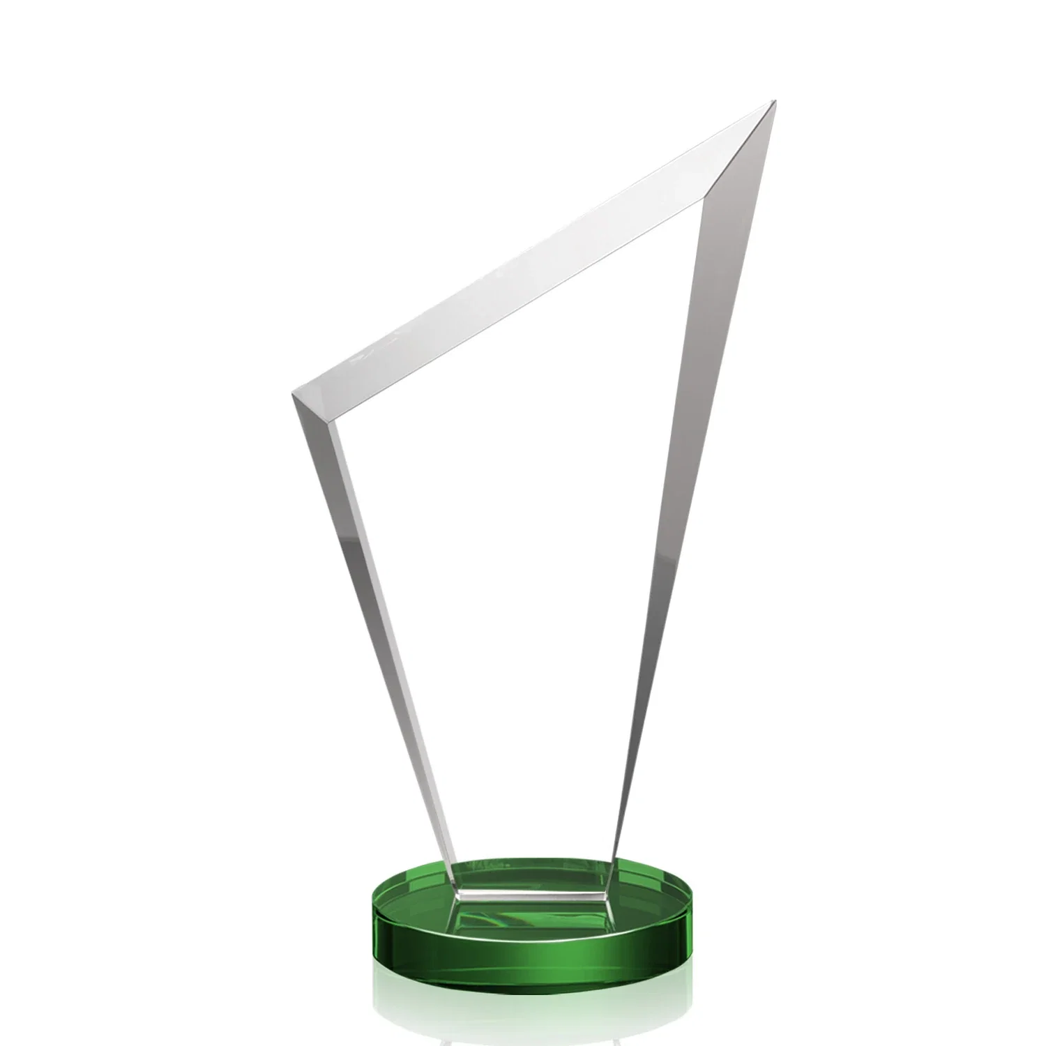 Custom engraved Starfire Crystal Peak Award on a Round Color-Choice Base for safety achievement programs