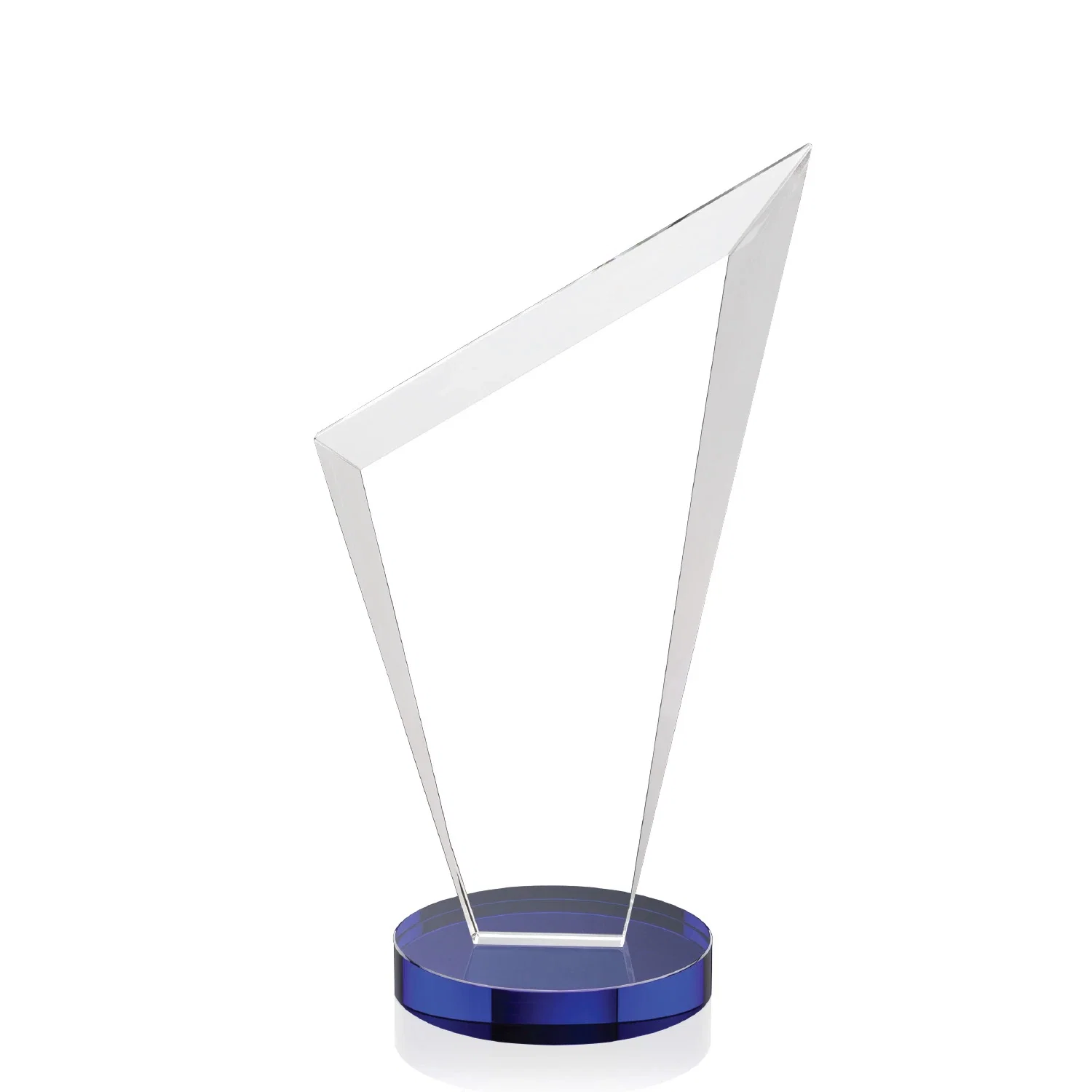 Custom engraved Starfire Crystal Peak Award on a Round Color-Choice Base for dealer and partner awards