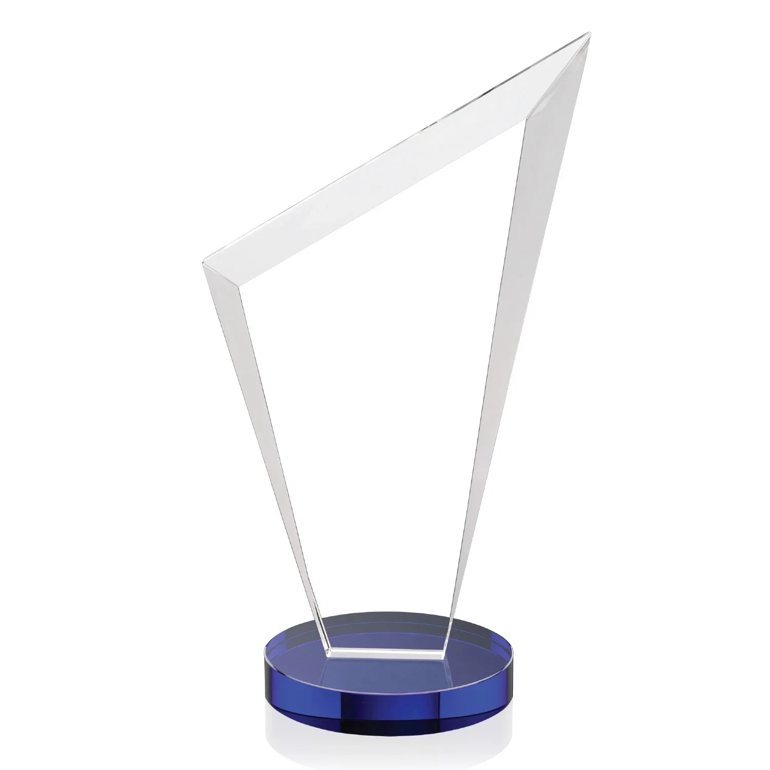 Custom Starfire Crystal Peak Award on a Round Color-Choice Base, with your logo for employee recognition