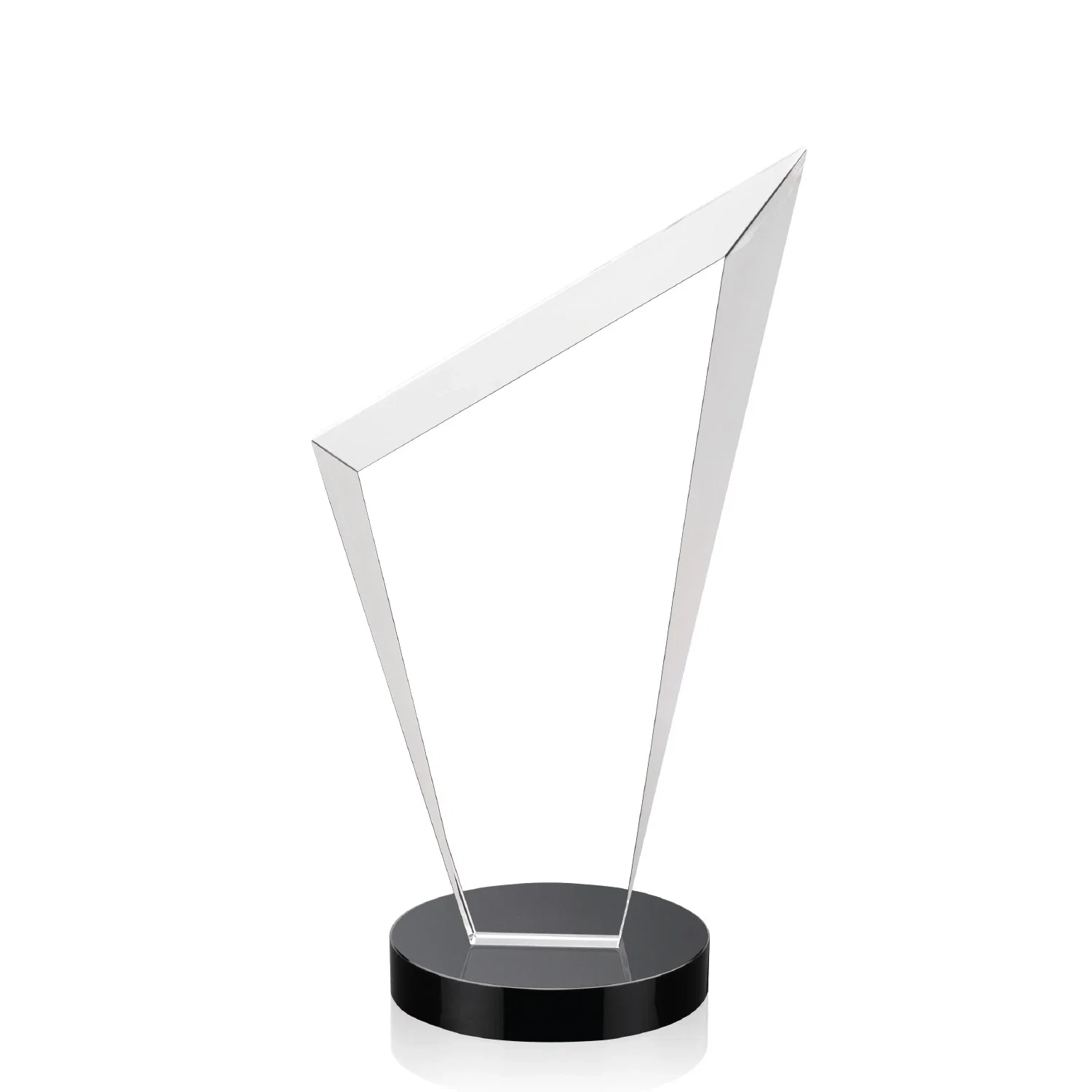 Custom Starfire Crystal Peak Award on a Round Color-Choice Base, with your logo for corporate award ceremonies