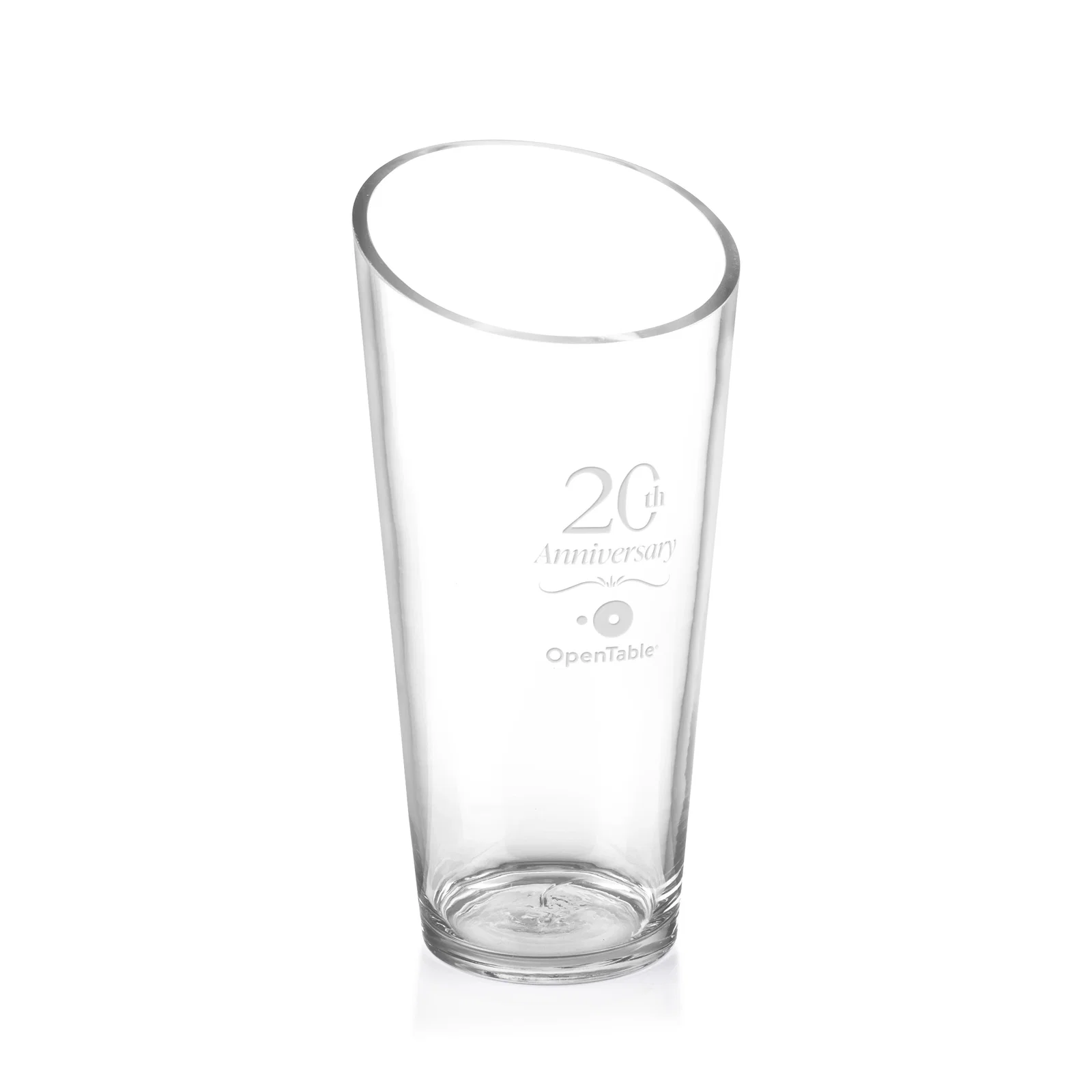 Custom Lead Free Crystalline Vase with Slanted Rim for corporate award ceremonies