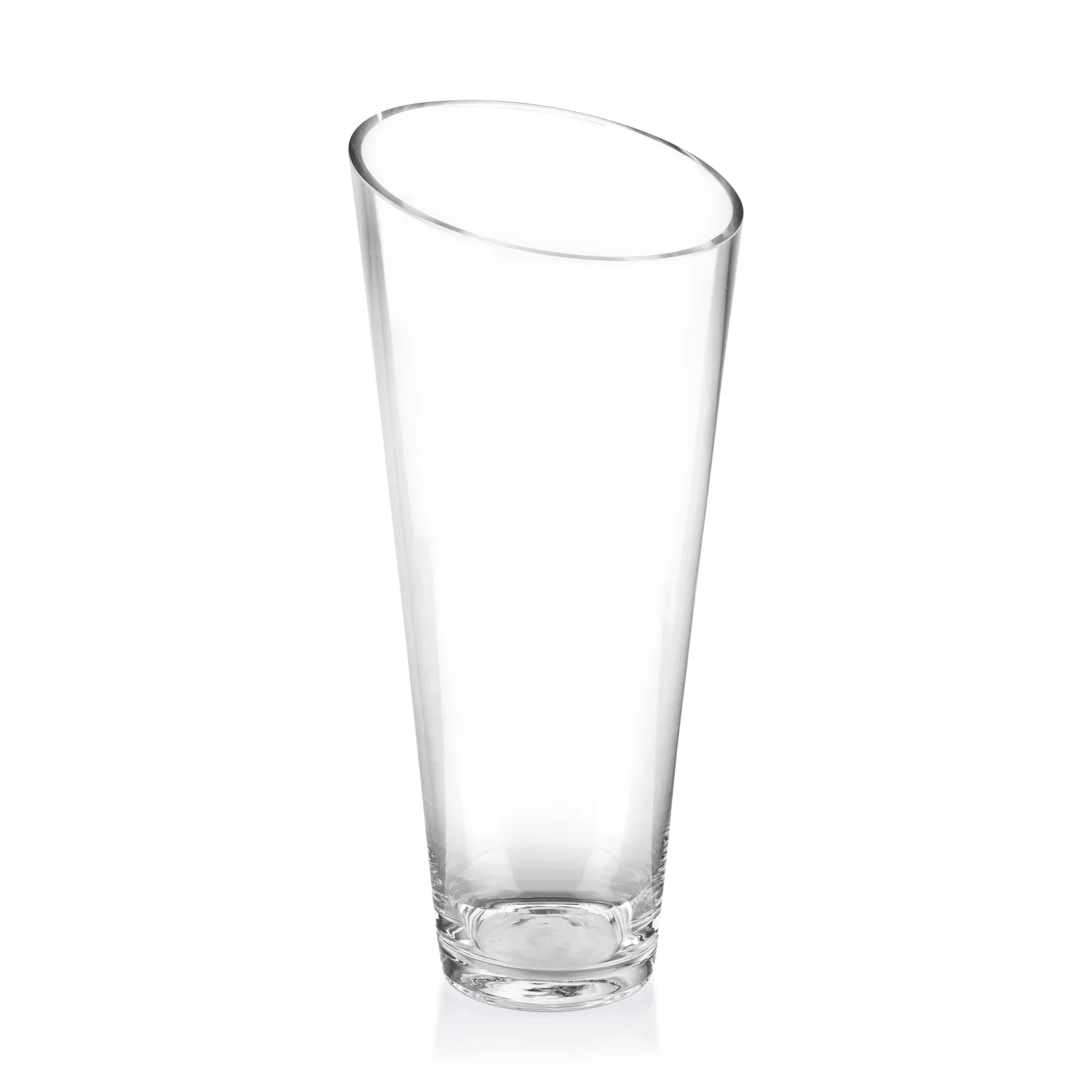 Custom Lead Free Crystalline Vase with Slanted Rim for donor appreciation