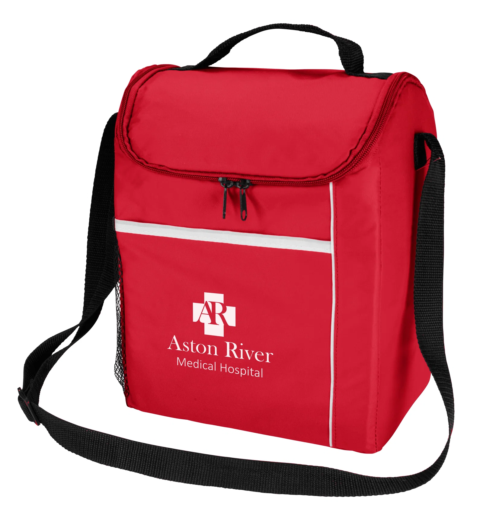 Red cooler shown at full height