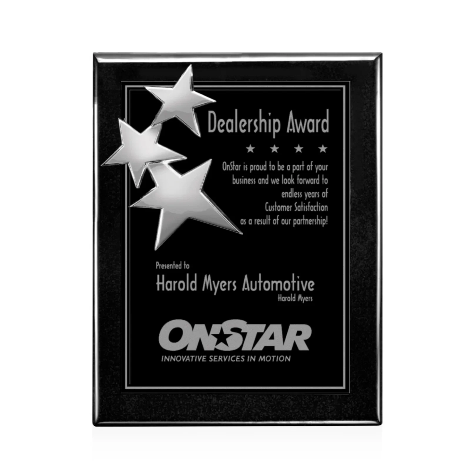 Custom Wood-Tone Wall Plaque with Constellation of Three Stars for graduation ceremonies