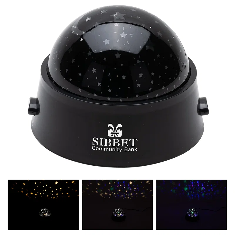 Custom Constellation Night Light, front view of the branded star projector