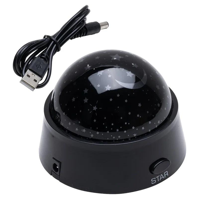 Promotional Constellation Night Light glowing on a nightstand, branded night light lifestyle shot