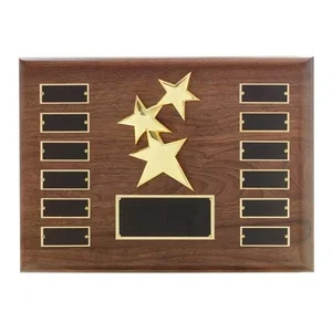 Cast Metal Constellation Sculpture Perpetual Plaque On Walnut