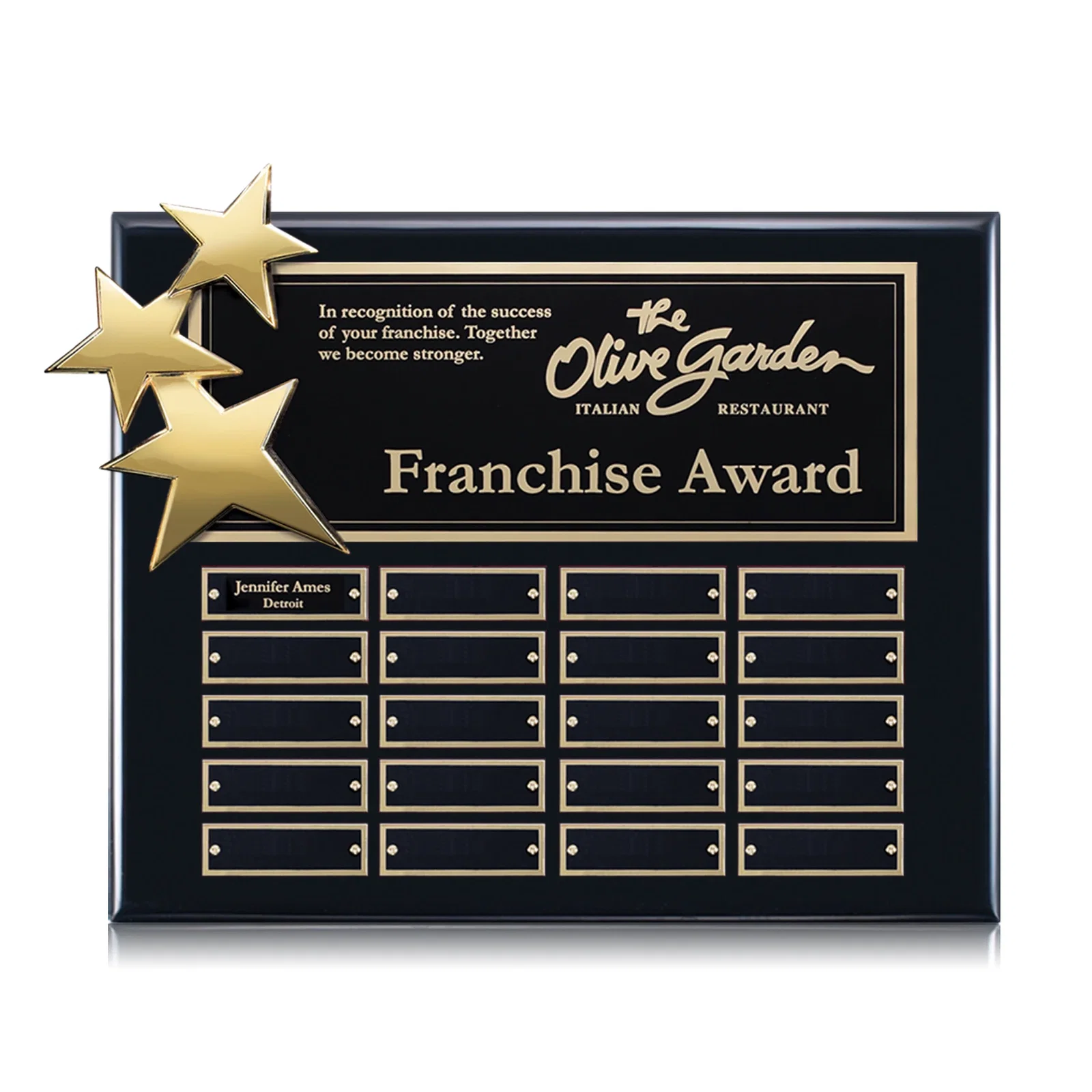 Personalized Piano Finish Perpetual Plaque With Constellation Star Ornaments for service anniversary gifts