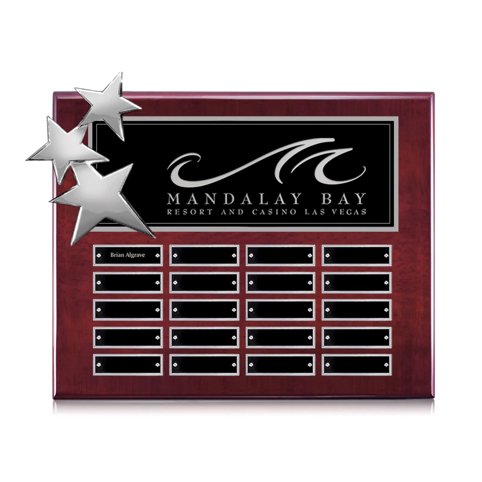 Custom Piano Finish Perpetual Plaque With Constellation Star Ornaments for service anniversary gifts