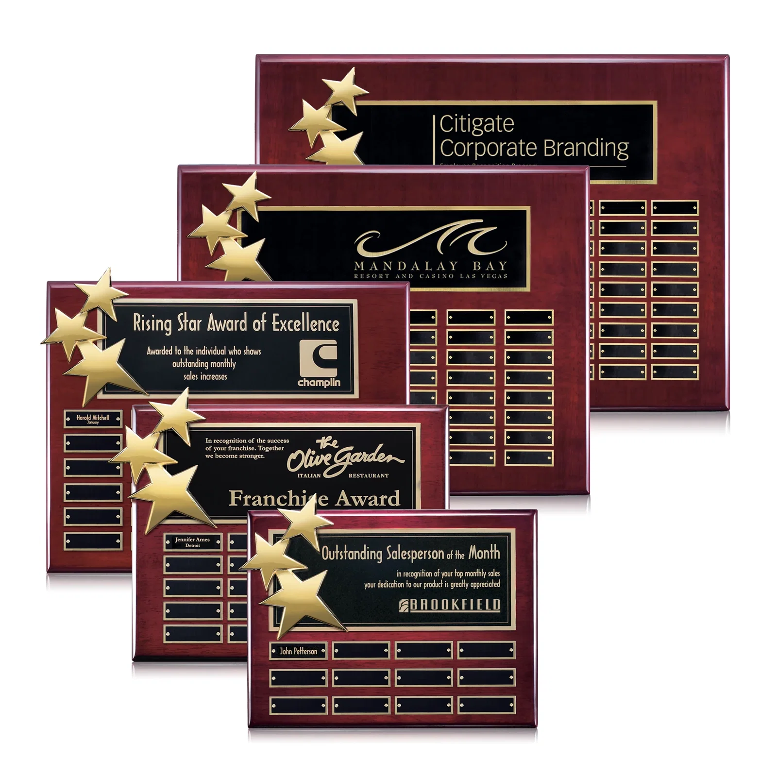 Custom Piano Finish Perpetual Plaque With Constellation Star Ornaments for donor appreciation