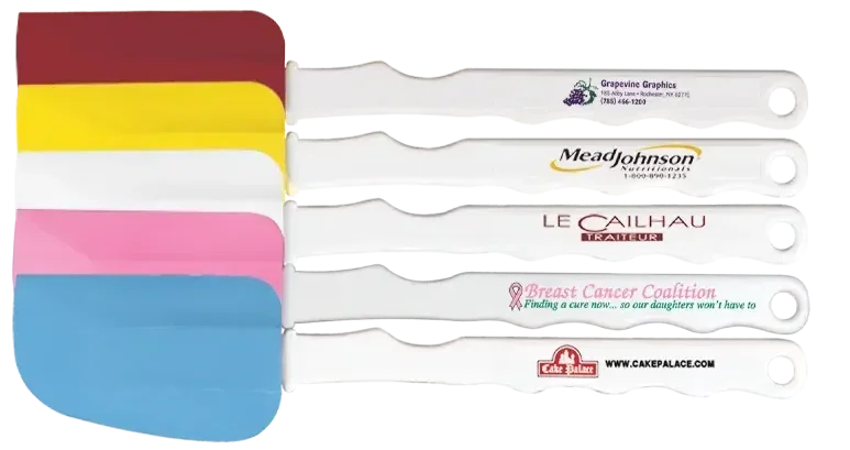 Cook's-Favorite Silicone Spatulas - Wide & Slim. Silicone spatula set with wide and slim heads for big-bowl mixing, view 2