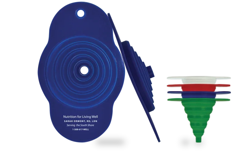 Cook's Choice Collapsible Silicone Funnel. Collapsible silicone funnel for filling bottles and pantry jars