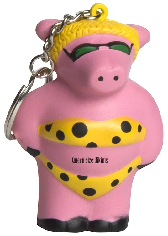 Cool Beach Pig Keyring Stress Reliever — view 2