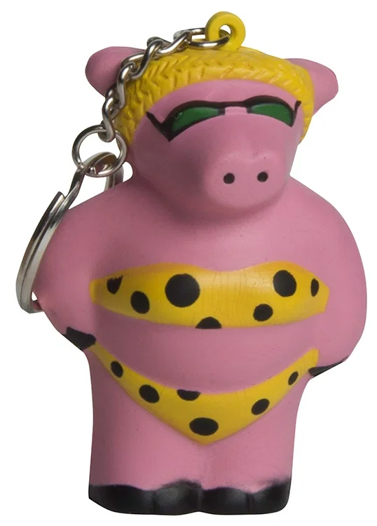 Cool Beach Pig Keyring Stress Reliever — view 3