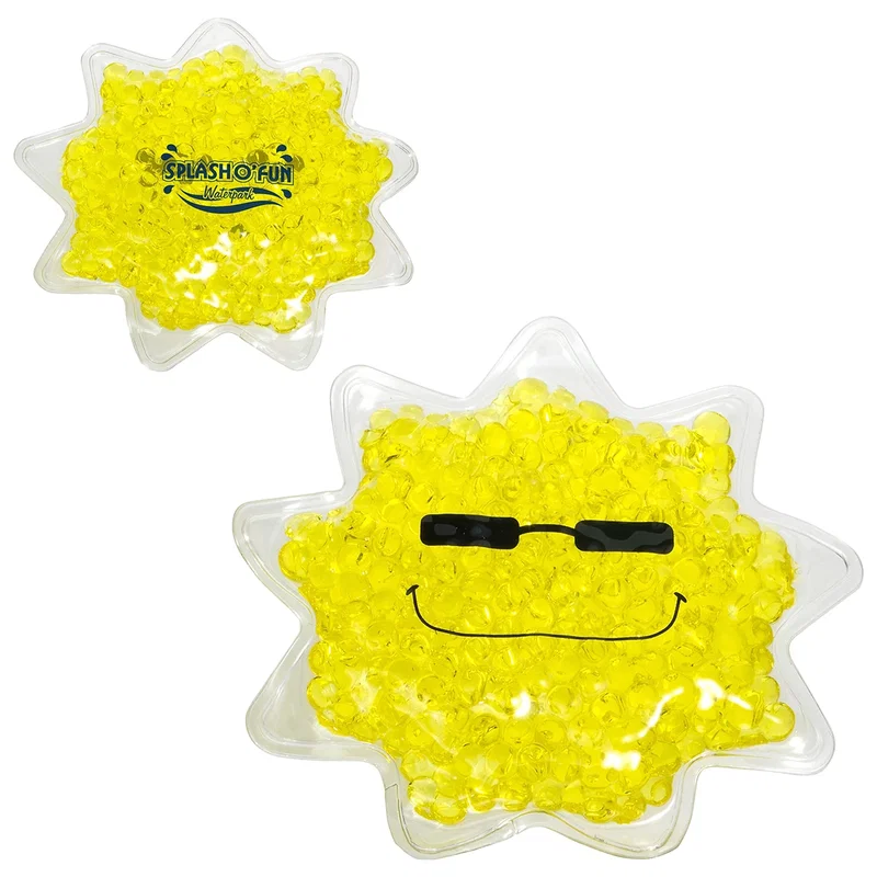 Sun-shaped gel bead hot/cold therapy pack, microwave or freezer safe